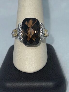 Barbara Bixby Sterling 18k Smoky Quartz Ring 11